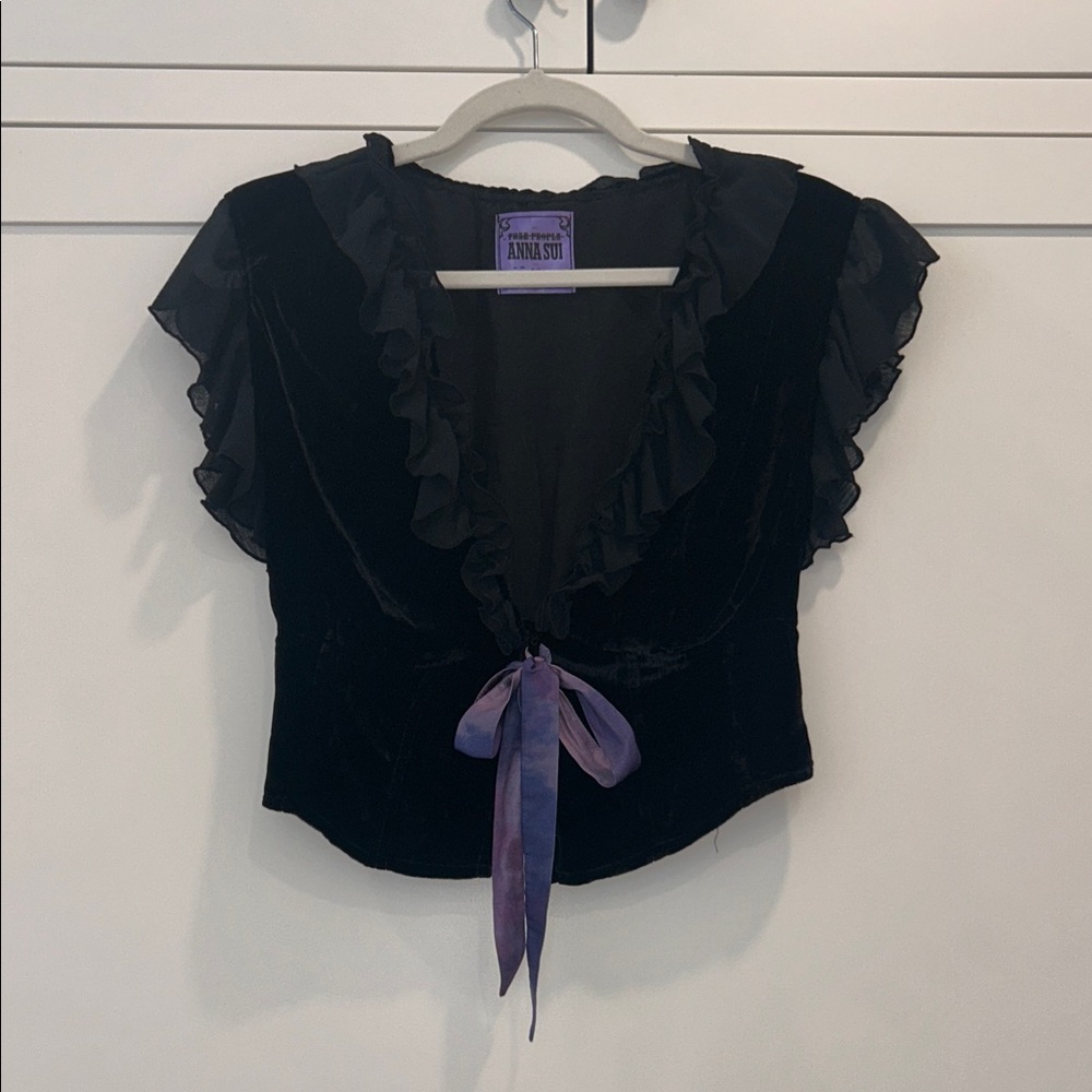 Free People x Anna Sui Lilly velvet top